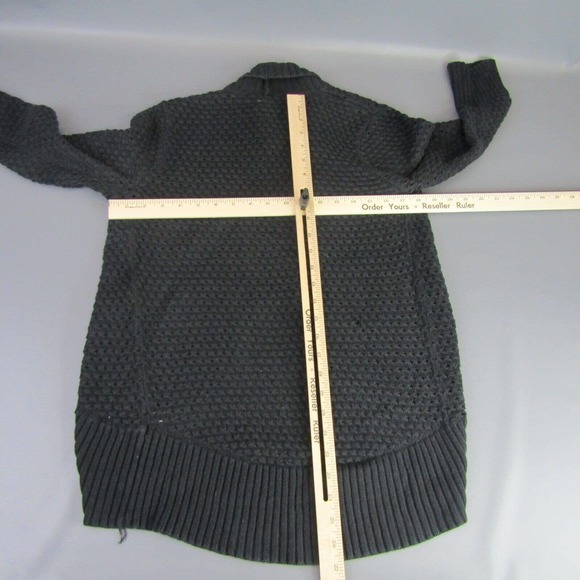 Converse One Star Cardigan Sweater Women's Size M Black Medium Open Front Mesh - Picture 7 of 9